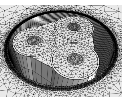 Circumsphere around a hexahedron during mesh smoothing. 2D projection.