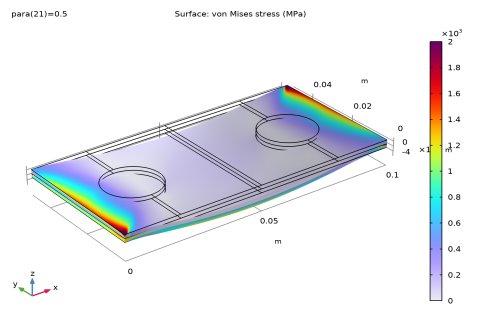 COMSOL 6.3 - Progressive Delamination in a Laminated Shell