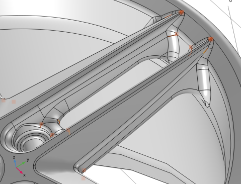 Vehicle Rim Geometry COMSOL 6.3 - Geometry Cleanup on a Wheel Rim Geometry